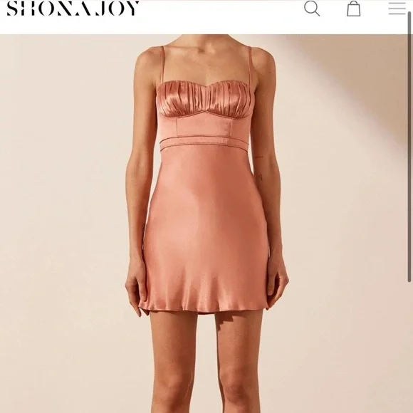 Shona Joy | Dresses | Shona Joy La Lune Corded Pink Satin Mini Dress |  Poshmark